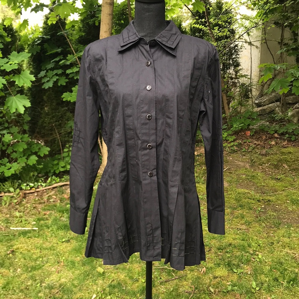 Pleated button down shirt